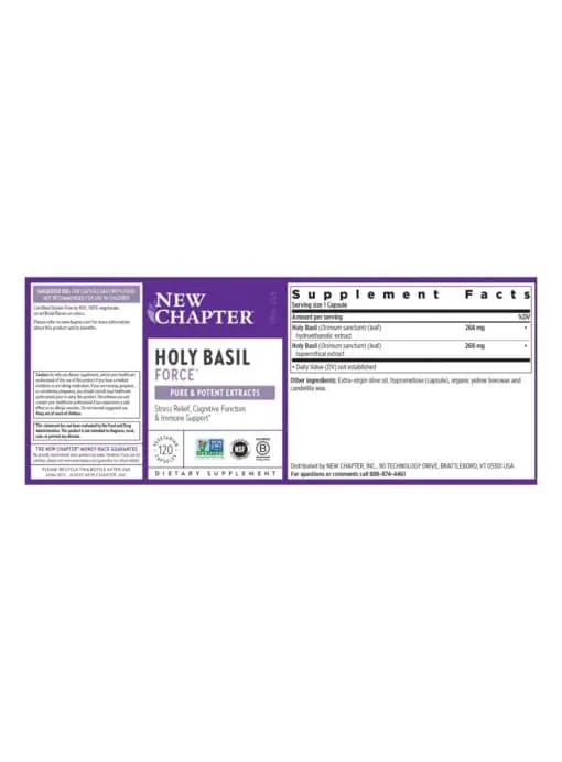 New Chapter Holy Basil Force -- stress relief, cognitive function - Back