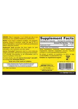 Jarrow Formulas Hyaluronic Acid 120mg -- skin hydration, joint support - Back