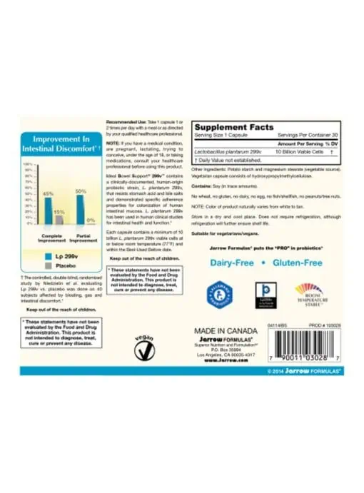 Jarrow Formulas Ideal Bowel Support -- probiotics, digestive health - Back