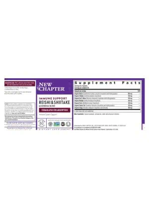 New Chapter Immune Support Reishi & Shiitake -- immune support, mushroom blend - Back