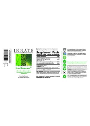 Innate Response Iron Response(TM) -- iron supplement, increase iron levels - Back