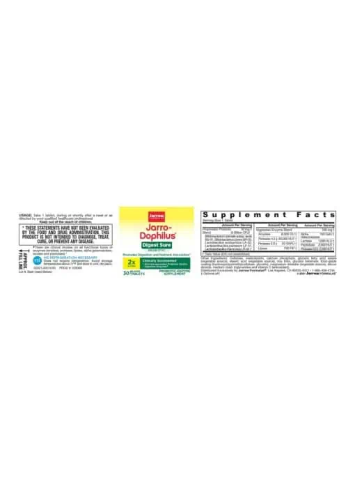 Jarrow Formulas Jarro-Dophilus Digest Sure -- digestion support, nutrient absorption - Back