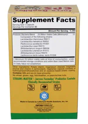 Jarrow Formulas Jarro-Dophilus EPS 25 billion -- probiotic supplement, intestinal health - Back