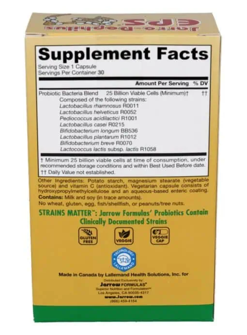Jarrow Formulas Jarro-Dophilus EPS 25 billion -- probiotic supplement, intestinal health - Back