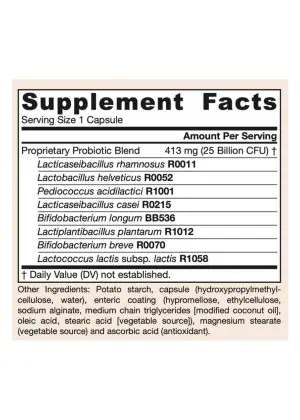 Jarrow Formulas Jarro-Dophilus EPS 25 Billion CFU -- probiotics, gut health - Back