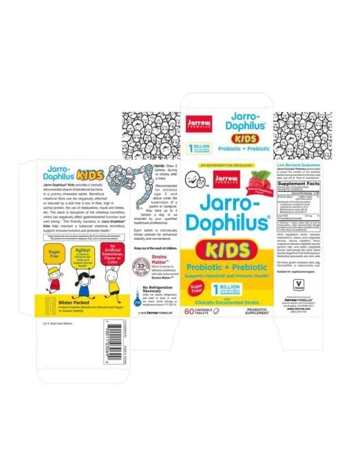 Jarrow Formulas Jarro-Dophilus Kids -- probiotic for kids, chewable tablets - Back