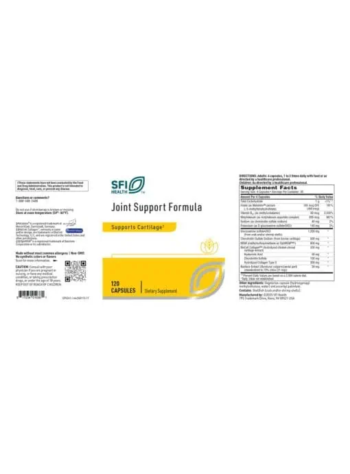 SFI Health Joint Support Formula — Supports Cartilage, Joint Health - Back