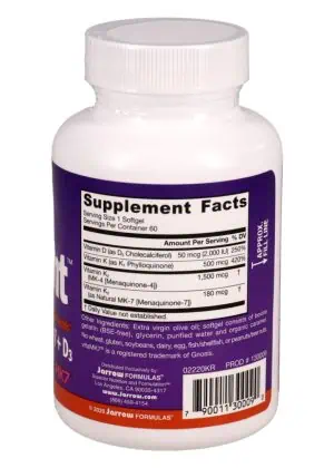 Jarrow Formulas K-Right -- vitamin k complex, bone health - Back