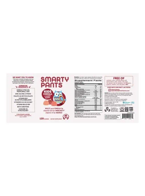 SmartyPants Vitamins Kids Complete - Cherry Berry - Back