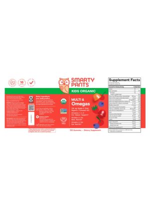 SmartyPants Vitamins Kids Multi & Omegas -- kids vitamins, omega-3 gummies - Back