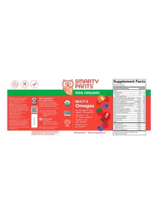 SmartyPants Vitamins Kids Multi & Omegas -- kids vitamins, omega-3 gummies - Back