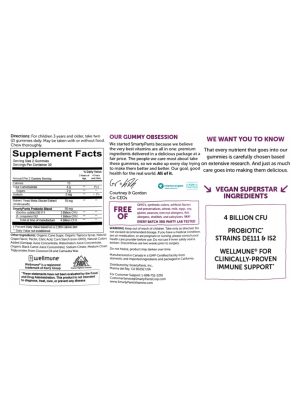 SmartyPants Kids Probiotic Complete Grape -- kids probiotic, digestive health - Back