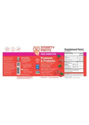 SmartyPants Vitamins Kids Probiotic Complete Strawberry Creme -- kids probiotics, digestive health - Back