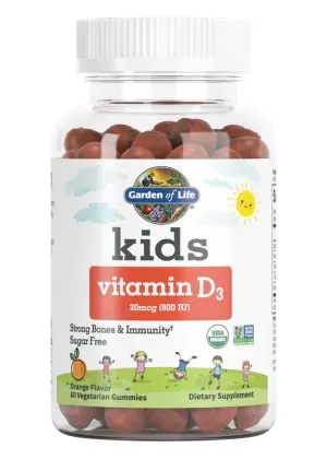 Garden of Life Kids Vitamin D3 — Strong Bones, Immune Support