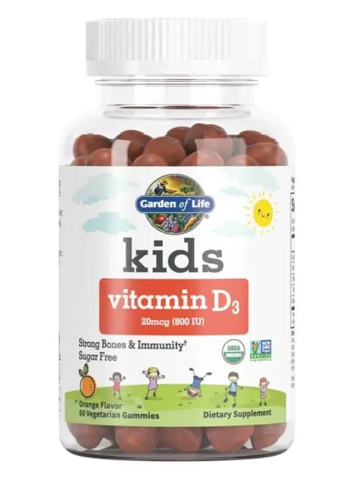 Garden of Life Kids Vitamin D3 — Strong Bones, Immune Support