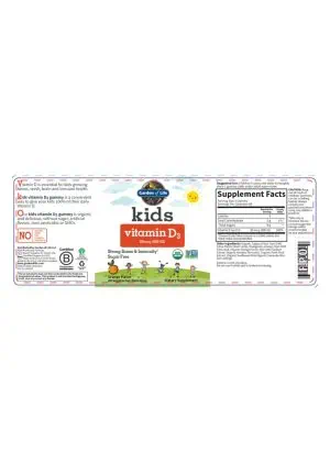 Garden of Life Kids Vitamin D3 — Strong Bones, Immune Support - Back