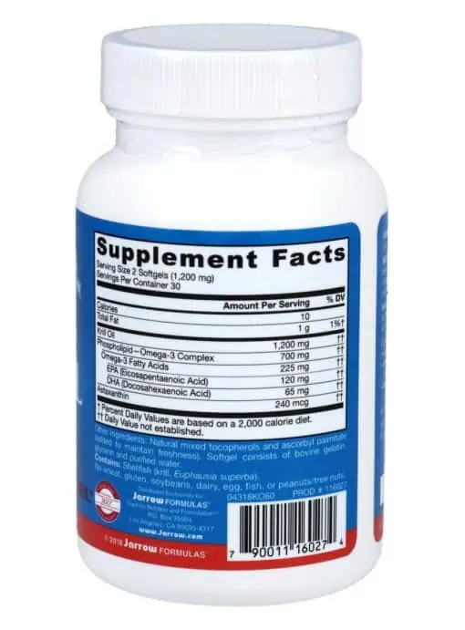 Jarrow Formulas Krill Oil -- omega-3 supplement, astaxanthin - Back