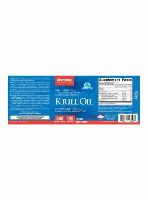 Jarrow Formulas Krill Oil -- omega-3 supplement, brain health - Back