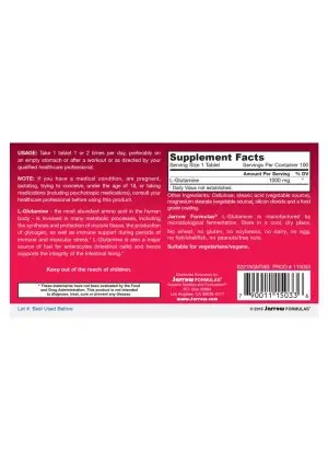 Jarrow Formulas L-Glutamine -- amino acid, muscle support - Back
