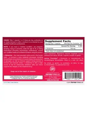 Jarrow Formulas L-Glutamine -- amino acid, muscle support - Back