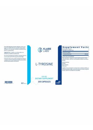 Klaire Labs L-Tyrosine — L-Tyrosine, cognitive support - Back