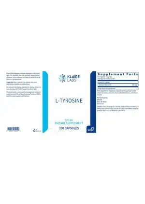 Klaire Labs L-Tyrosine — L-Tyrosine, cognitive support - Back