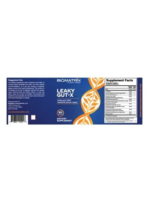 Biomatrix Leaky Gut-X -- leaky gut relief, intestinal barrier repair - Back