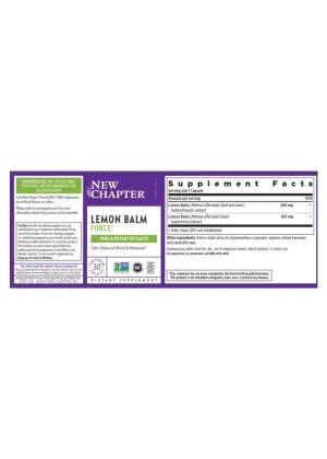 New Chapter Lemon Balm Force(TM) -- mood support, relaxation - Back