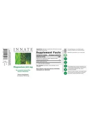 Innate Response Magnesium 300 -- magnesium supplement, muscle relaxation - Back