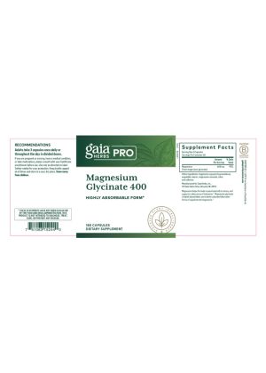 Gaia Herbs Magnesium Glycinate 400 — Highly absorbable magnesium, vegetarian capsules - Back