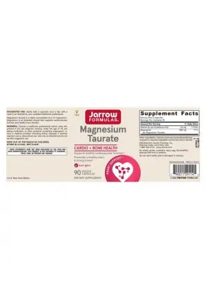 Jarrow Formulas Magnesium Taurate -- magnesium supplement, cardiovascular support - Back