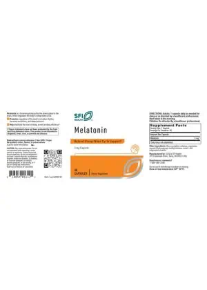 SFI Health Melatonin — natural sleep support, melatonin supplement - Back