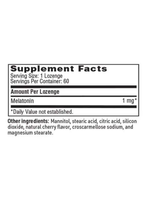 SFI Health Melatonin — Sleep Support, Natural Cherry Flavor - Back