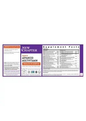 New Chapter Men's Advanced Multivitamin -- multivitamin for men, organic vitamins - Back