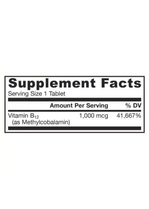 Jarrow Formulas Methyl B-12 1000mcg Lemon -- vitamin B12, energy production - Back