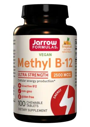 Jarrow Formulas Methyl B-12 2,500mcg Tropical -- vitamin B12, energy production