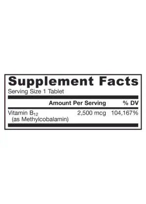 Jarrow Formulas Methyl B-12 2,500mcg Tropical -- vitamin B12, energy production - Back