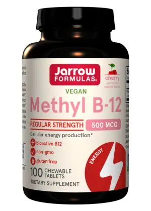 Jarrow Formulas Methyl B-12 500mcg Cherry -- energy production, brain function