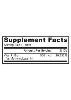 Jarrow Formulas Methyl B-12 500mcg Cherry -- energy production, brain function - Back