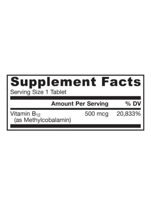 Jarrow Formulas Methyl B-12 500mcg Cherry -- energy production, brain function - Back