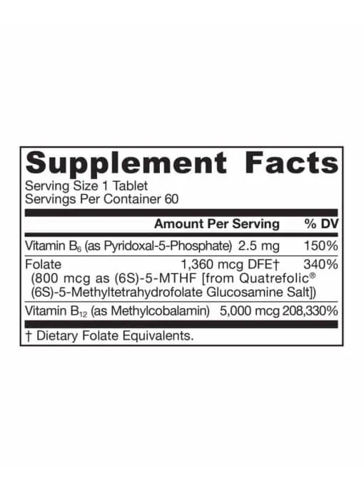 Jarrow Formulas Methyl B-12 & Methyl Folate Cherry -- methyl b12, methyl folate - Back