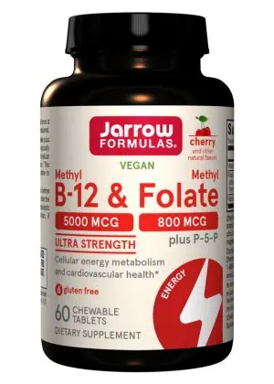 Jarrow Formulas Methyl B-12 & Methyl Folate Cherry -- methyl b12, methyl folate
