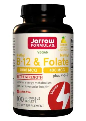 Jarrow Formulas Methyl B-12 & Methyl Folate Lemon -- vitamin B12, methyl folate