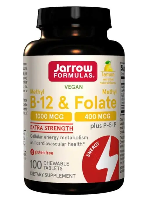Jarrow Formulas Methyl B-12 & Methyl Folate Lemon -- vitamin B12, methyl folate