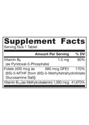 Jarrow Formulas Methyl B-12 & Methyl Folate Lemon -- vitamin B12, methyl folate - Back
