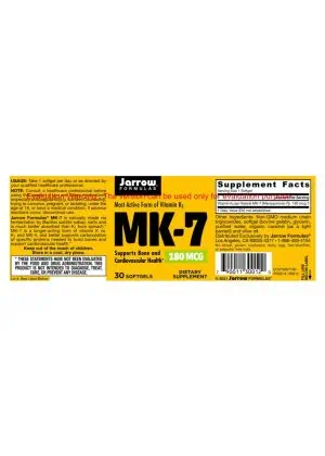 Jarrow Formulas MK-7 -- vitamin K2, bone health - Back