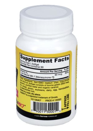 Jarrow Formulas MK-7 90mcg -- vitamin K2, bone health - Back