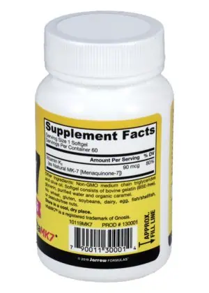 Jarrow Formulas MK-7 90mcg -- vitamin K2, bone health - Back