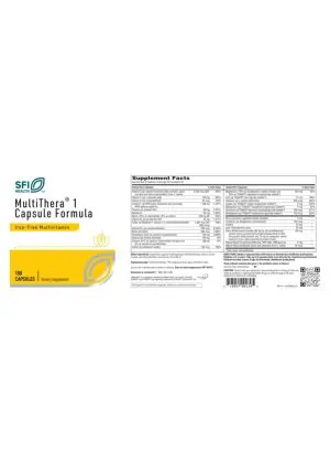 SFI Health MultiThera® 1 Capsule Formula — Iron-Free Multivitamin, Comprehensive Multivitamin - Back