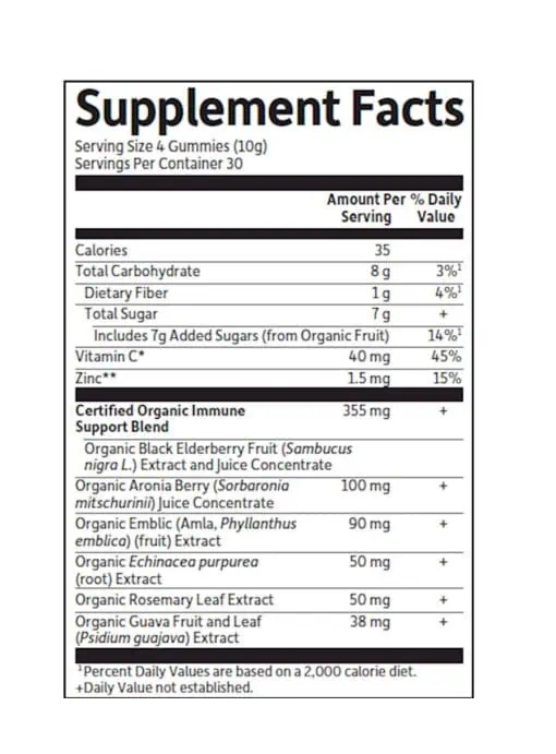 Garden of Life Elderberry Gummies — immune support, organic elderberry, vitamin C